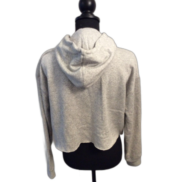 Garage Cropped Gray Hoodie Large L New York Roses - Picture 4 of 5